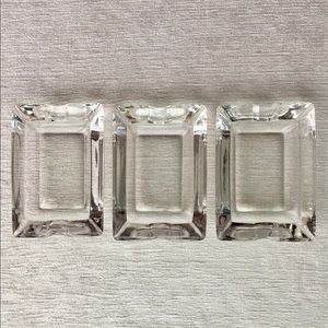 three (3) VINTAGE glass ashtrays